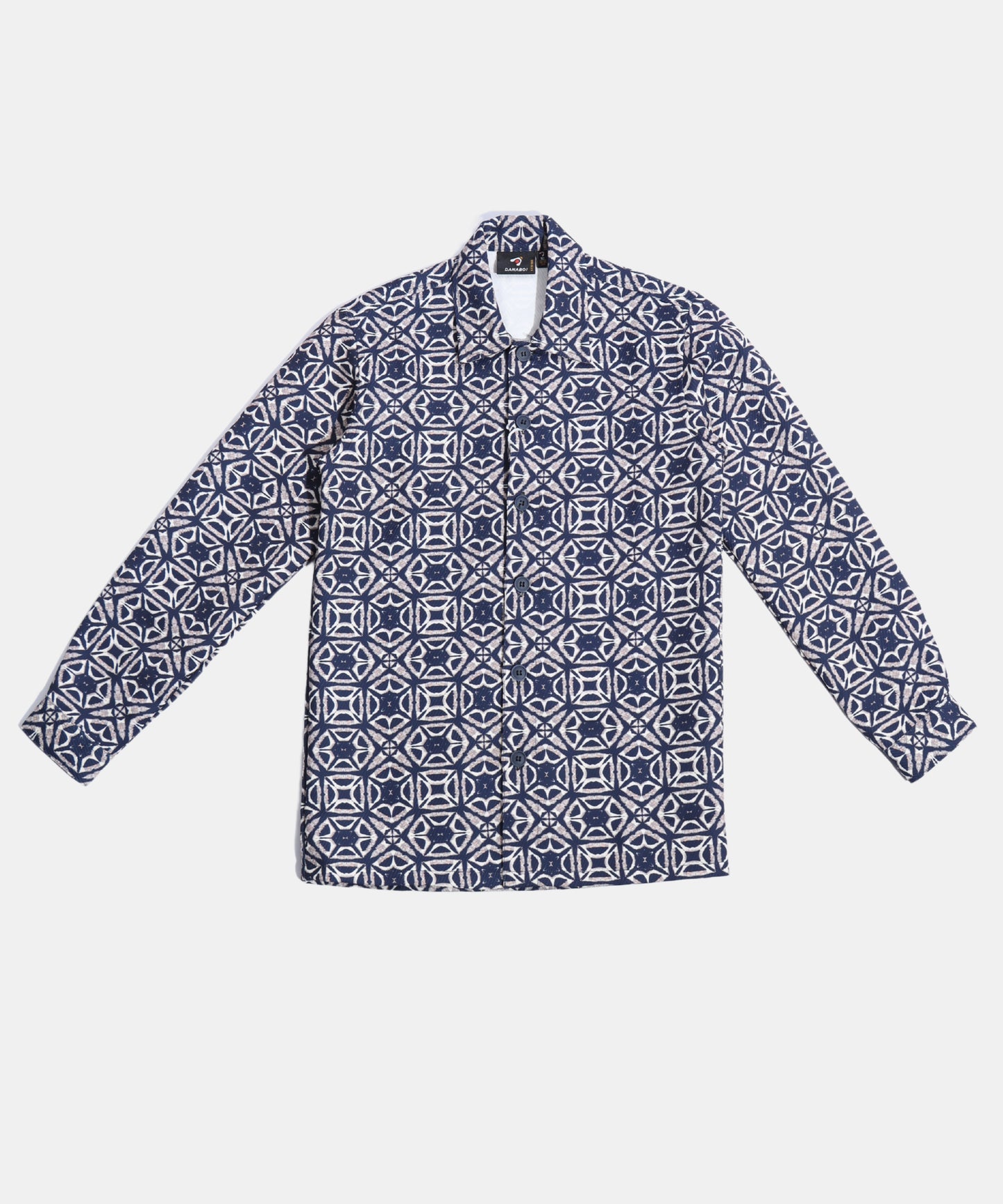 Danaboi Navy Blue Geometric Print Boys Shirt