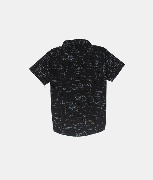 Little Kangaroos Black Printed Shirt with Tie & Sunglass Graphic