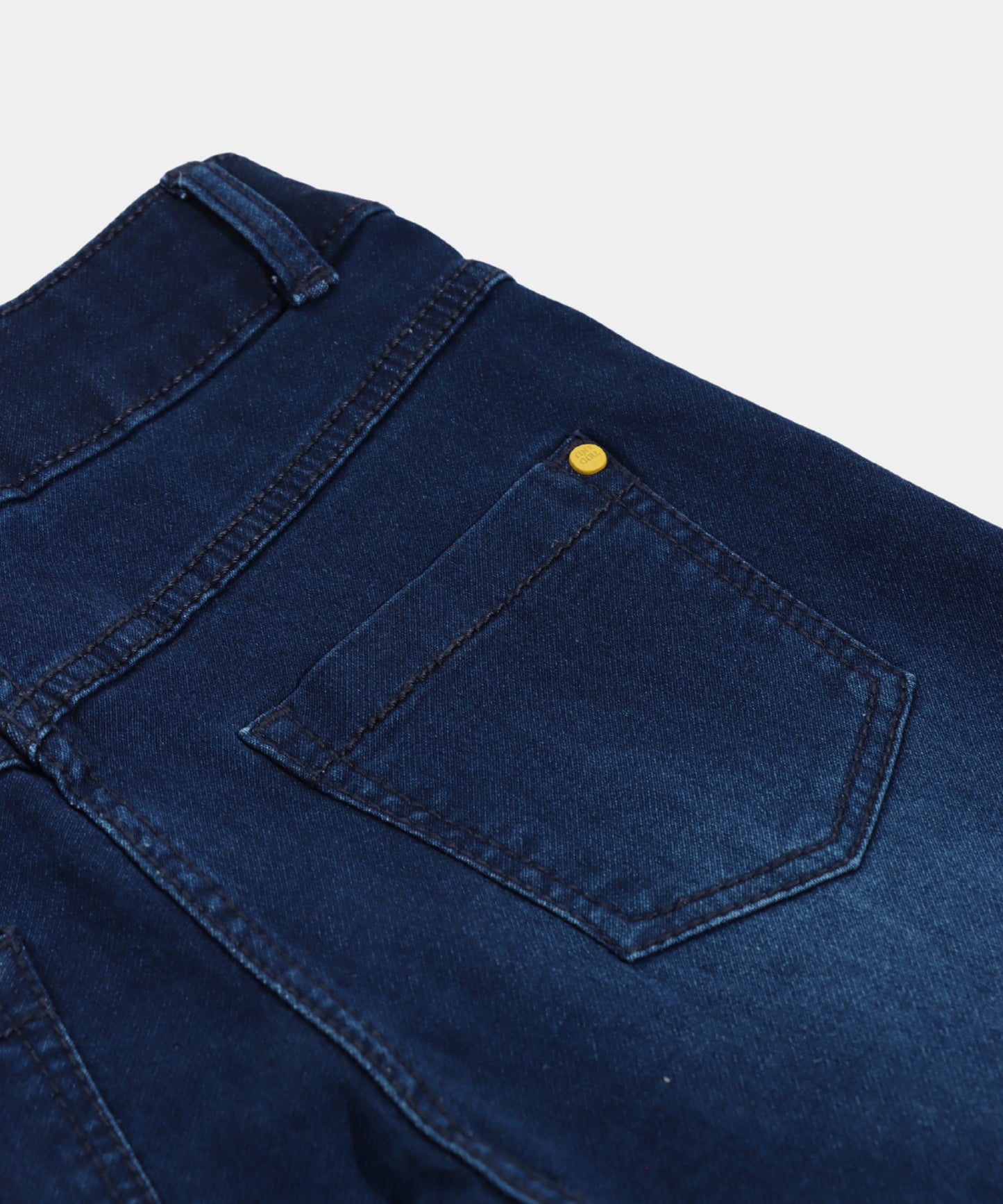 Tiny Girl Dark Blue Denim Pant with Color Button Detail