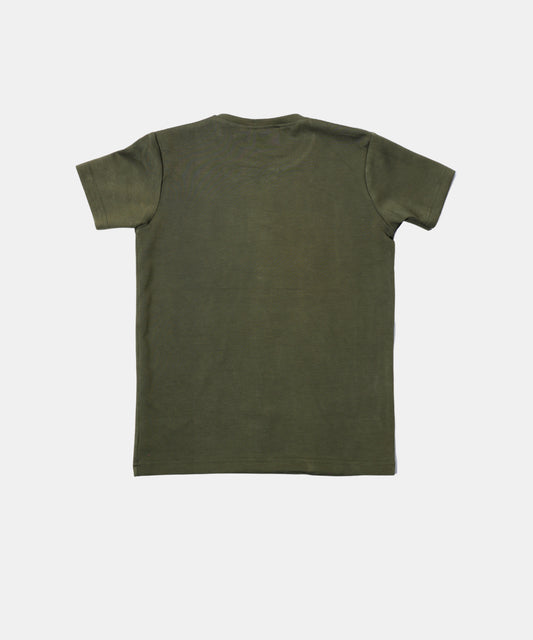 Danaboi Olive Green Boys USA Graphic T-Shirt