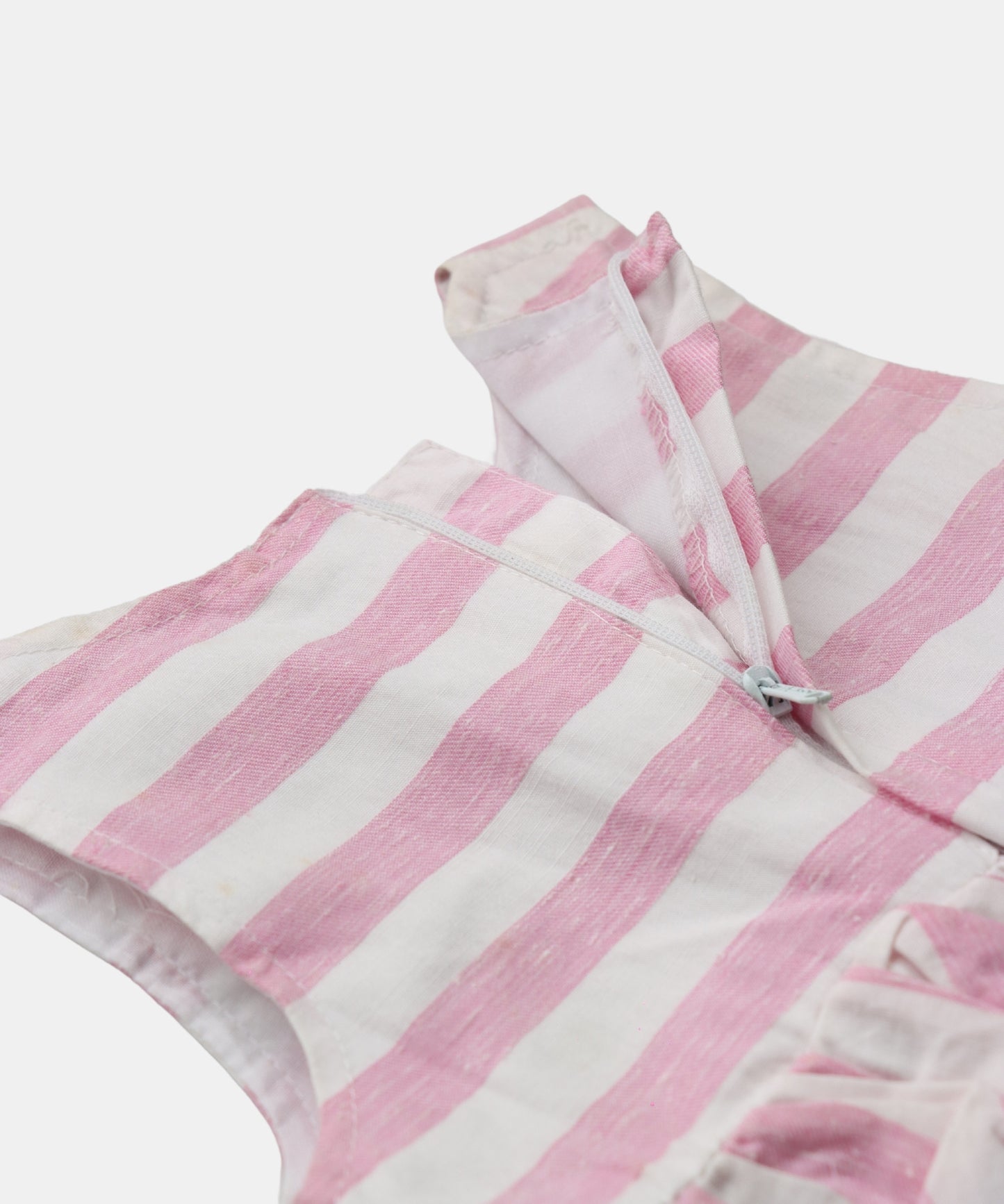 Tiny Girl Pink Striped Ruffled Baby Dress