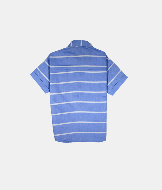 Little Kangaroos Sky Blue Striped Boys Shirt