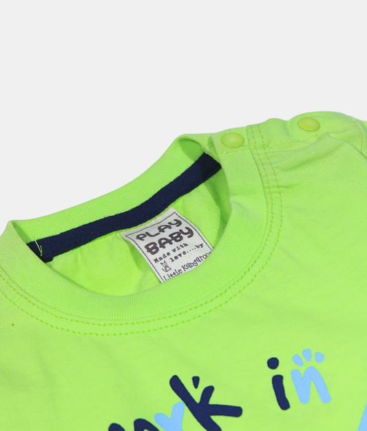 Little Kangaroos Boys Lime Green Construction Graphic T-Shirt