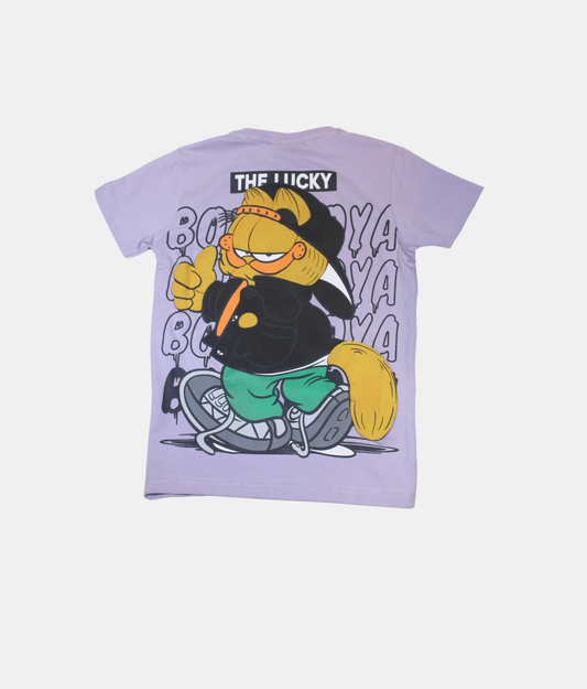 Danaboi Kids Lavender Garfield Graphic T-Shirt