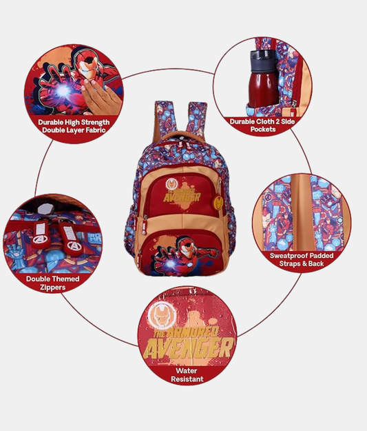 Karston Red and Peach Marvel Avengers Kids Backpack