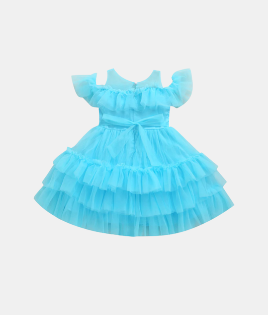Tiny Girl Sky Blue Girls Barbie Party Frock