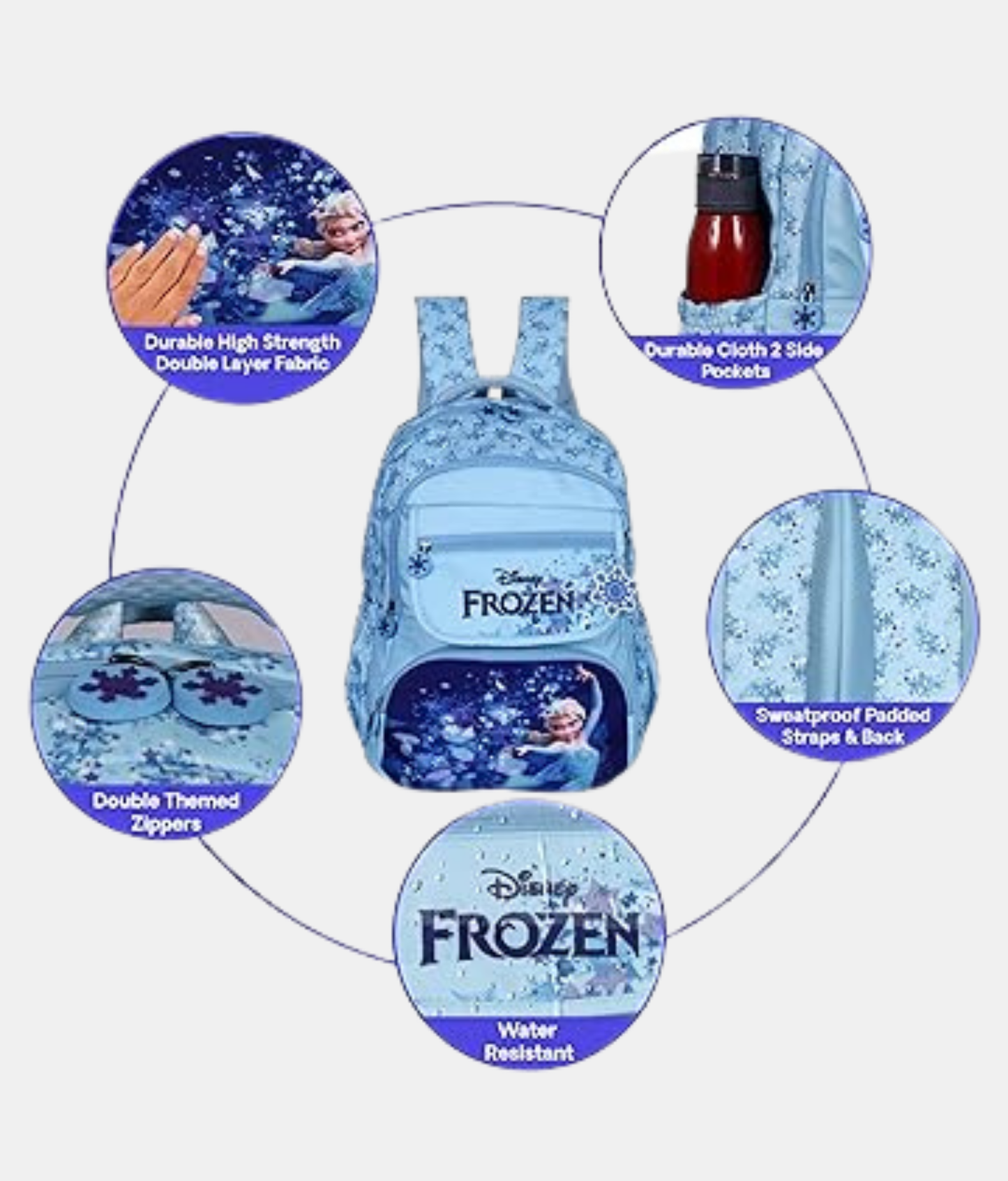 Karston Light Blue Elsa Frozen Kids Backpack