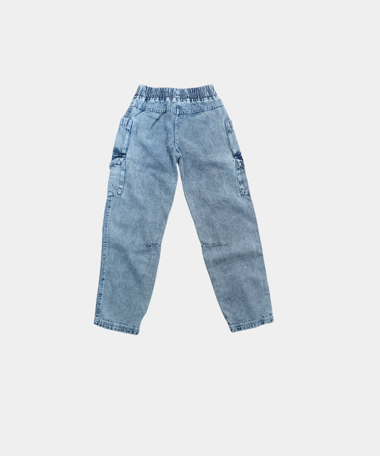 Tiny Girl Light Wash Cargo Denim Pants
