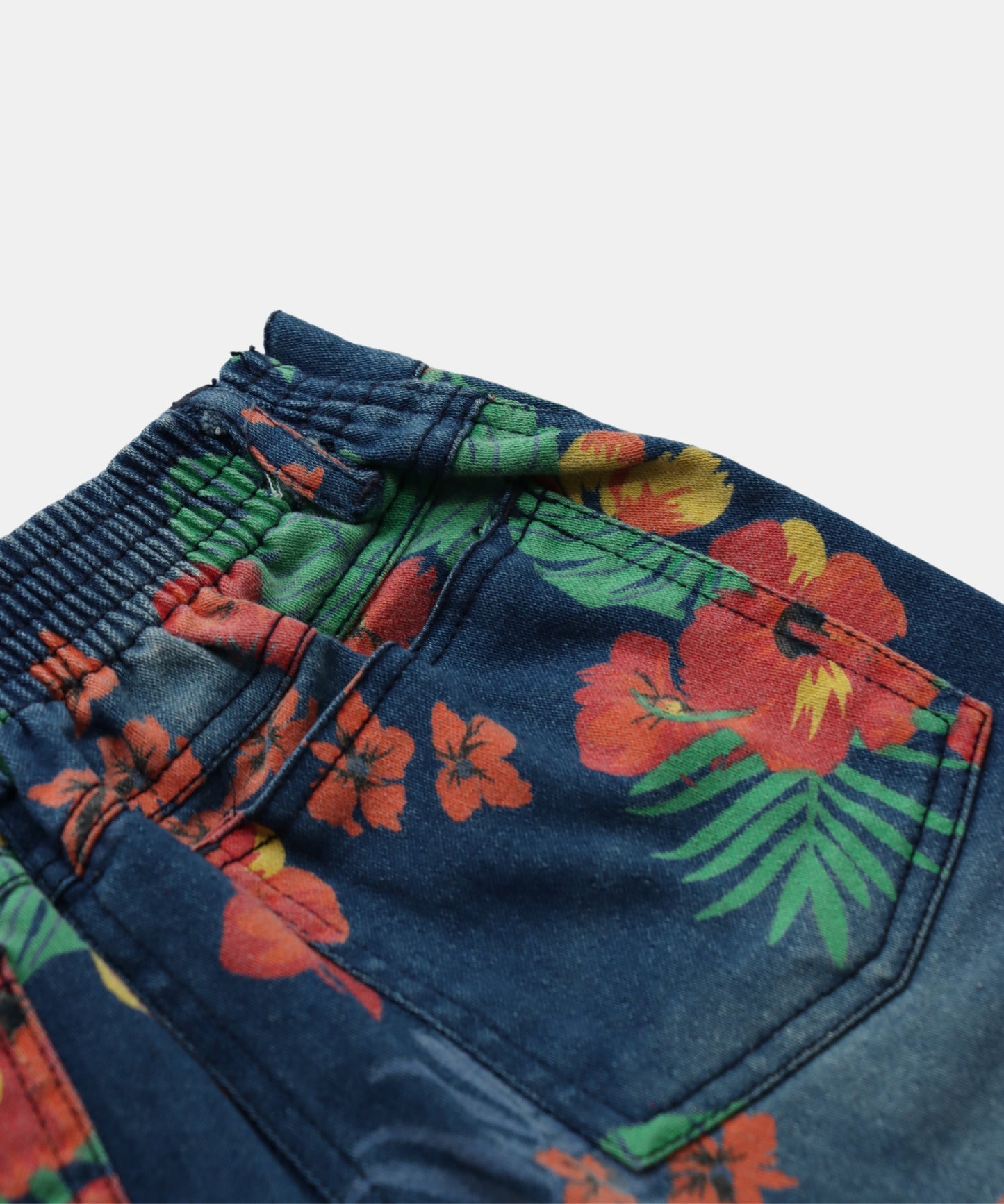 Tiny Girl Blue Hawaiian Print Girls Shorts