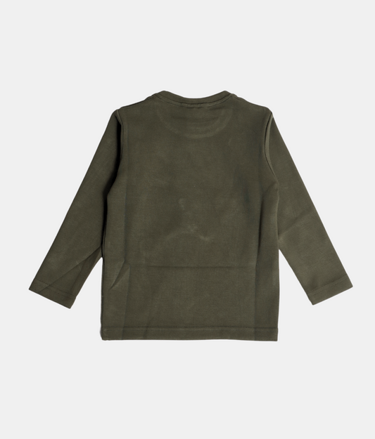 Danaboi Olive Green Boys Full Sleeve T-Shirt