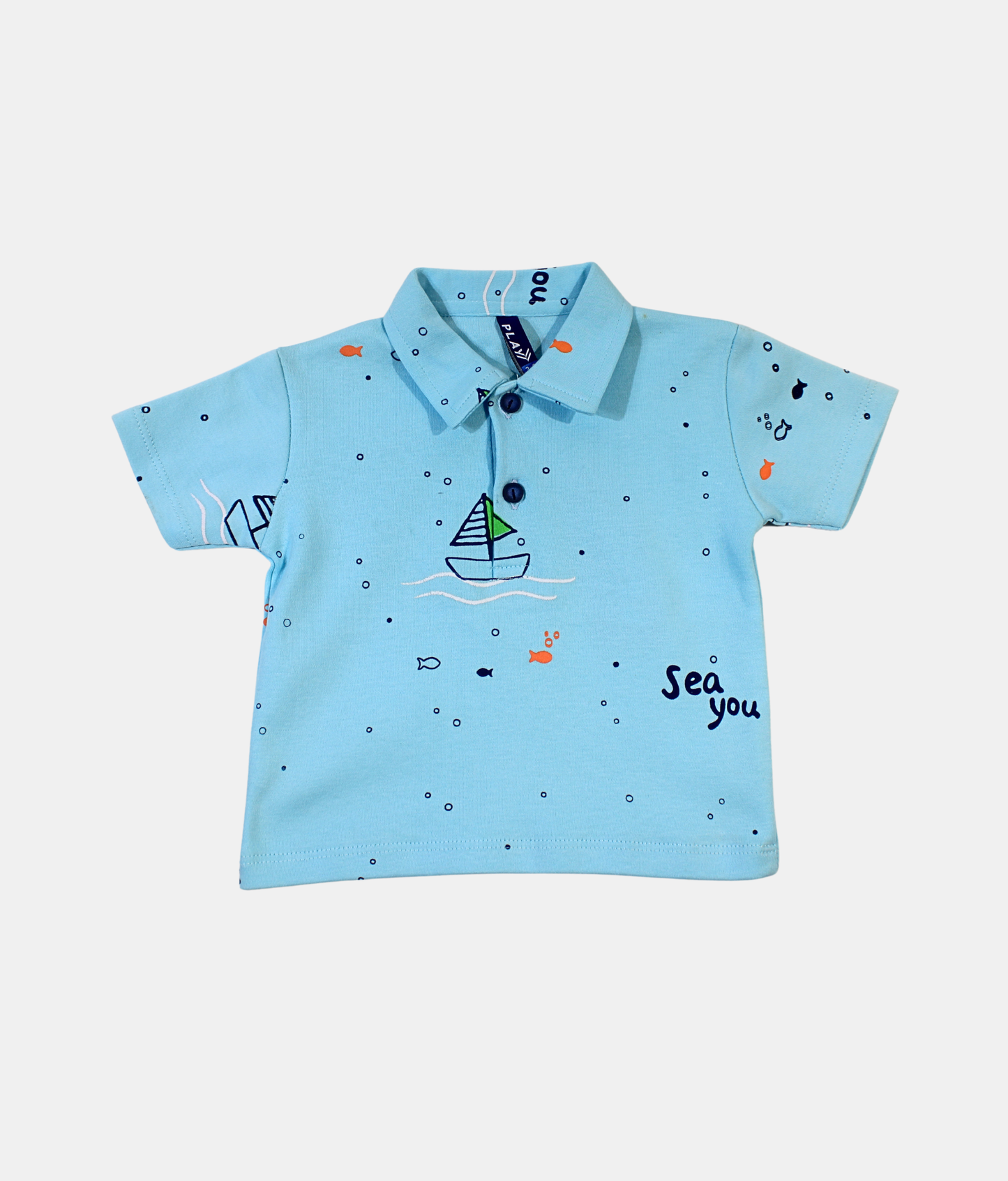 Little Kangaroos Sky Blue Boys Polo T-Shirt