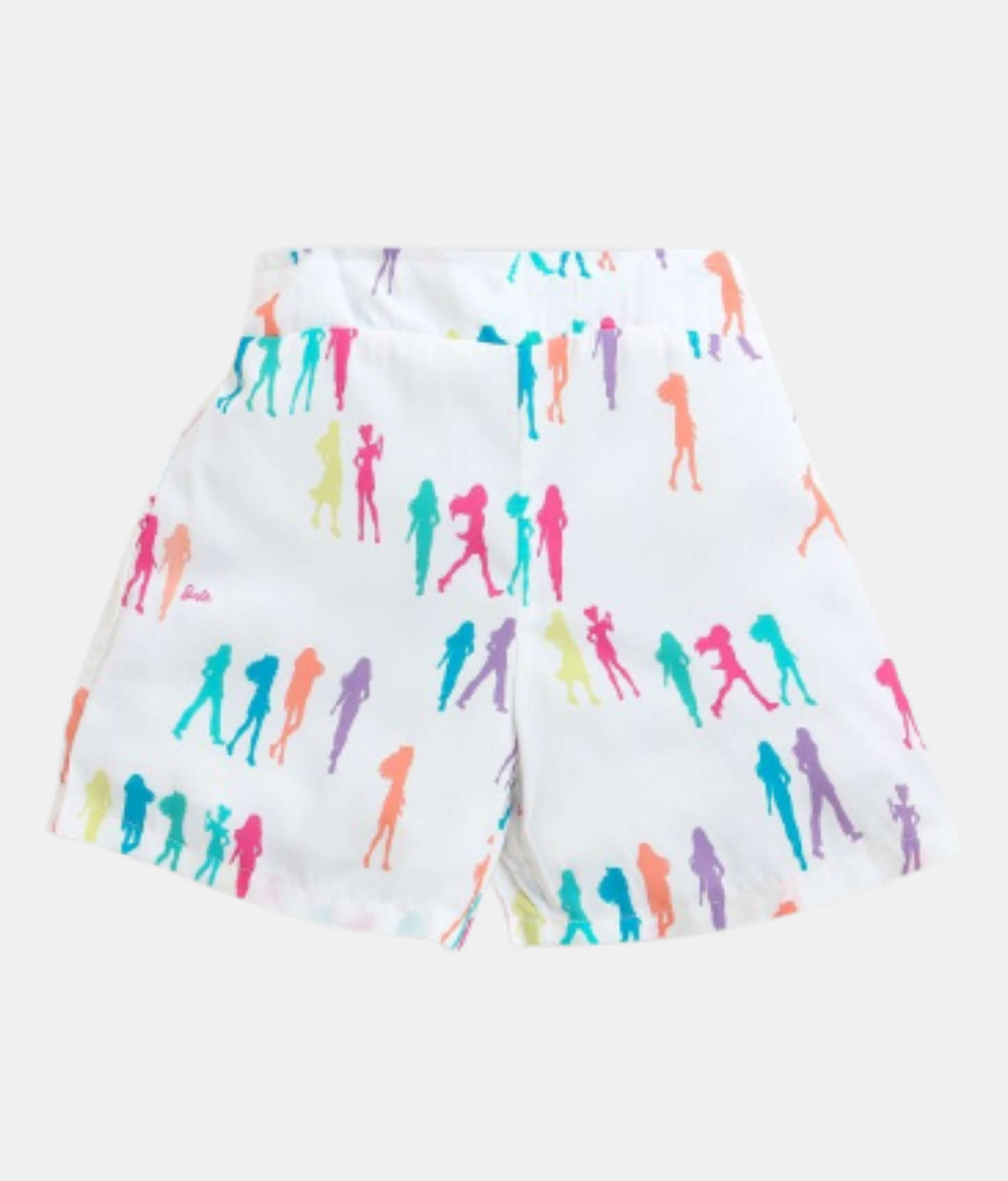 Tiny Girl Barbie White Multicolor Silhouette Girls Top & Shorts Set