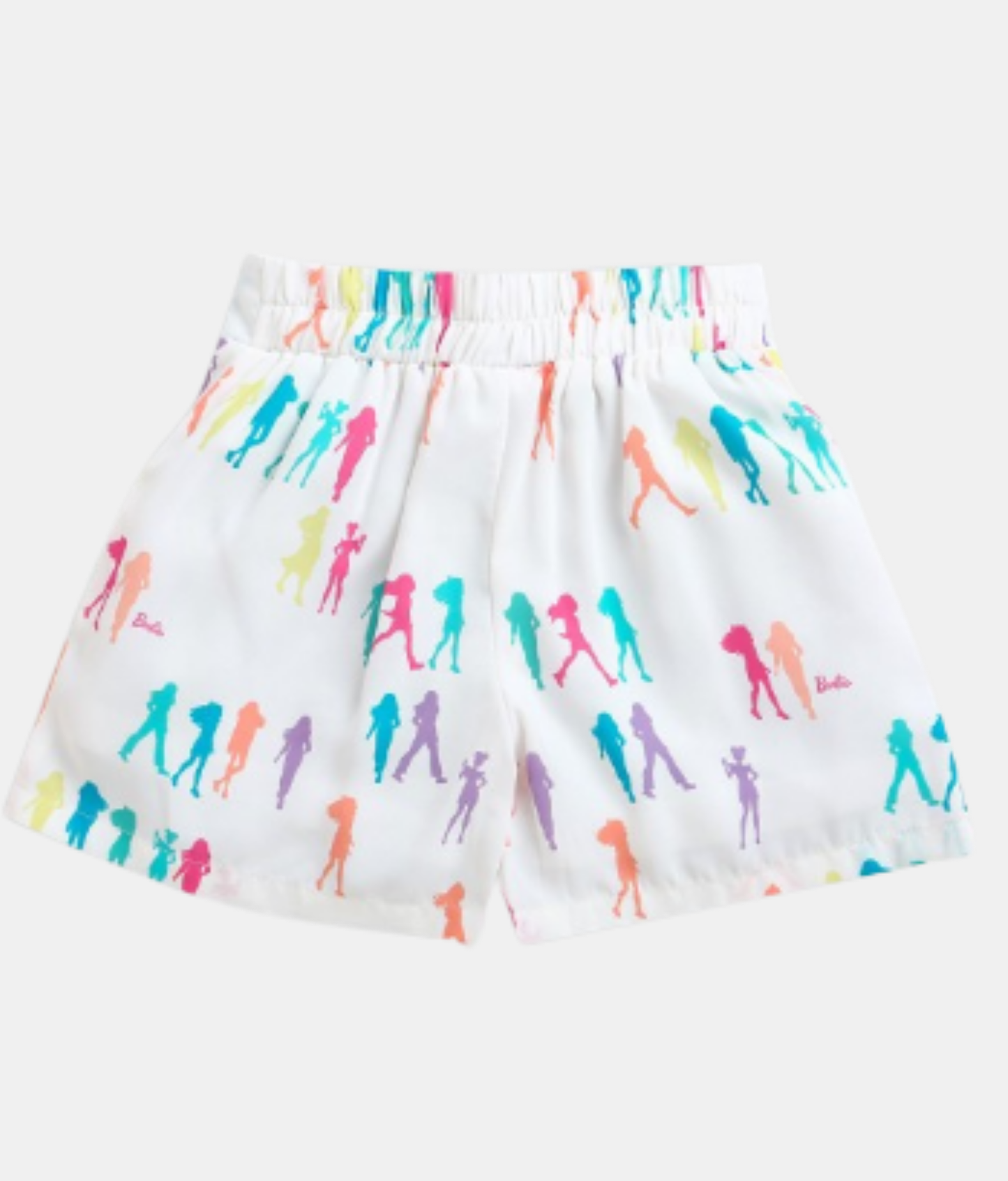 Tiny Girl Barbie White Multicolor Silhouette Girls Top & Shorts Set
