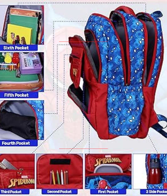 Karston Spiderman Blue and Red Kids Backpack