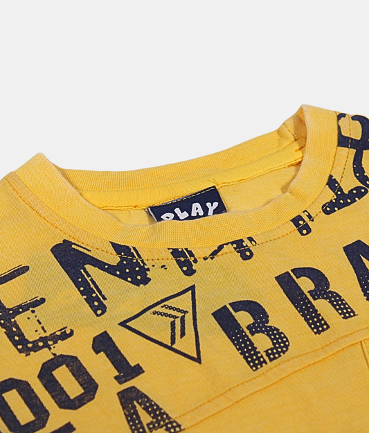 Little Kangaroos Yellow Graphic Boys T-Shirt