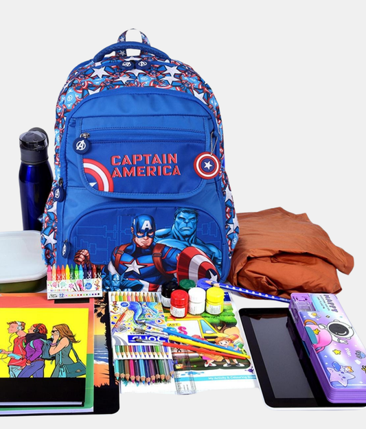 Karston Blue Captain America Kids School Bag