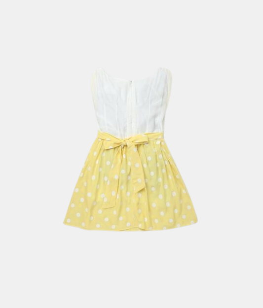 Tiny Girl Yellow Polka Dot Girls Frock