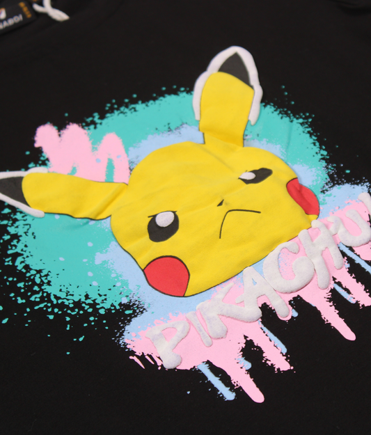 Danaboi Black Pikachu Boys T-Shirt