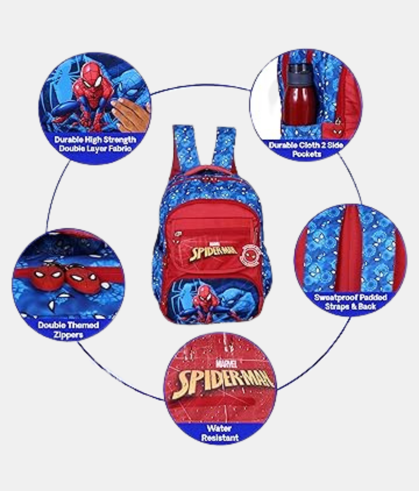 Karston Spiderman Blue and Red Kids Backpack