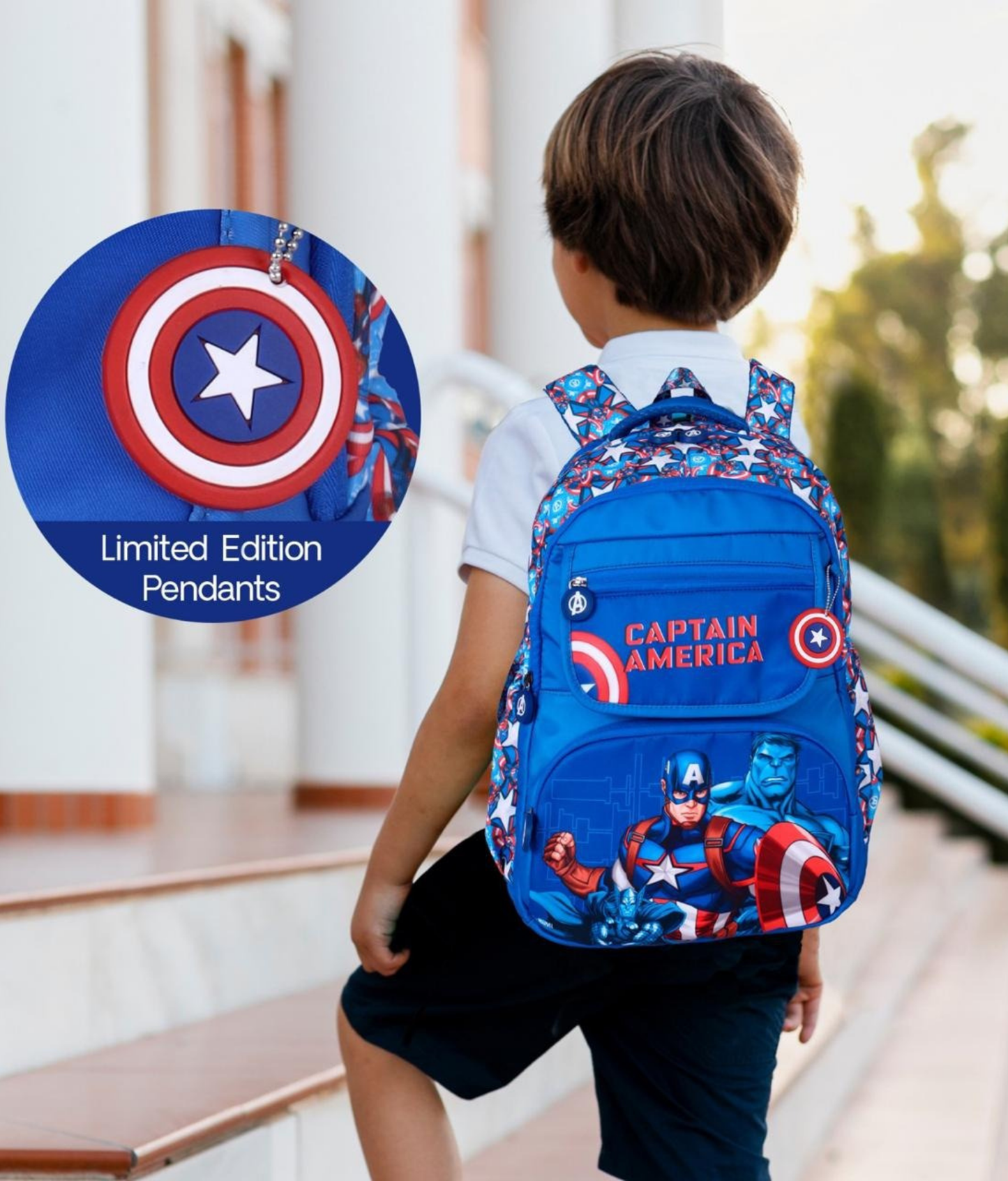 Karston Blue Captain America Kids School Bag