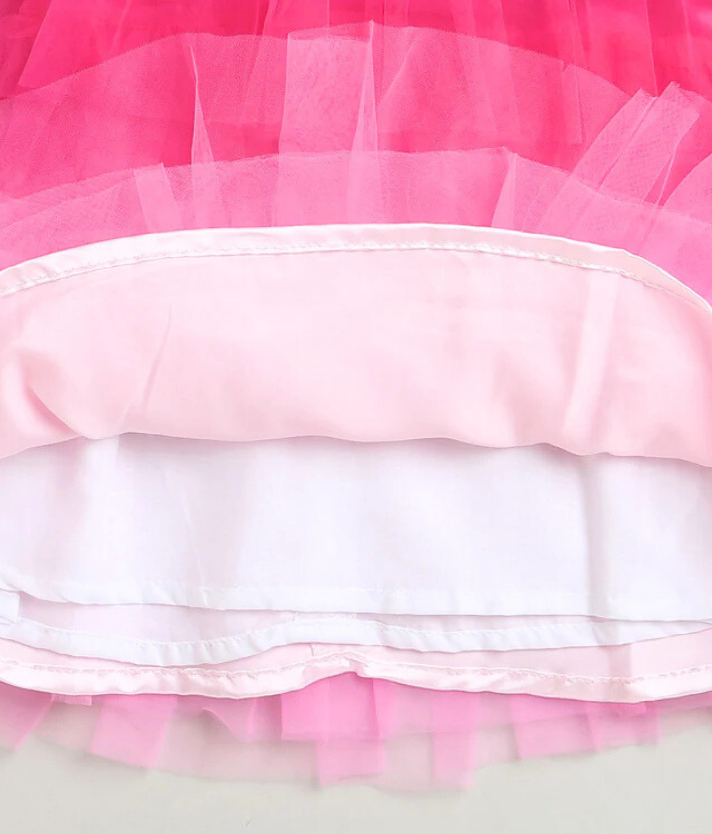 Tiny Girl Pink Layered Barbie Girls Dress