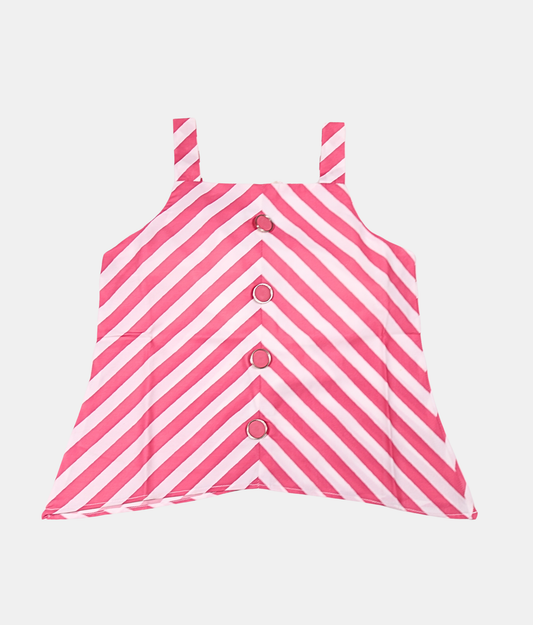 Tiny Girl Pink Stripe Girls Top & Shorts Set