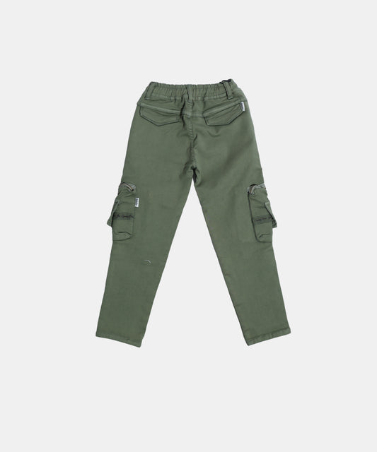 Spunky Olive Green Boys Cargo Pants
