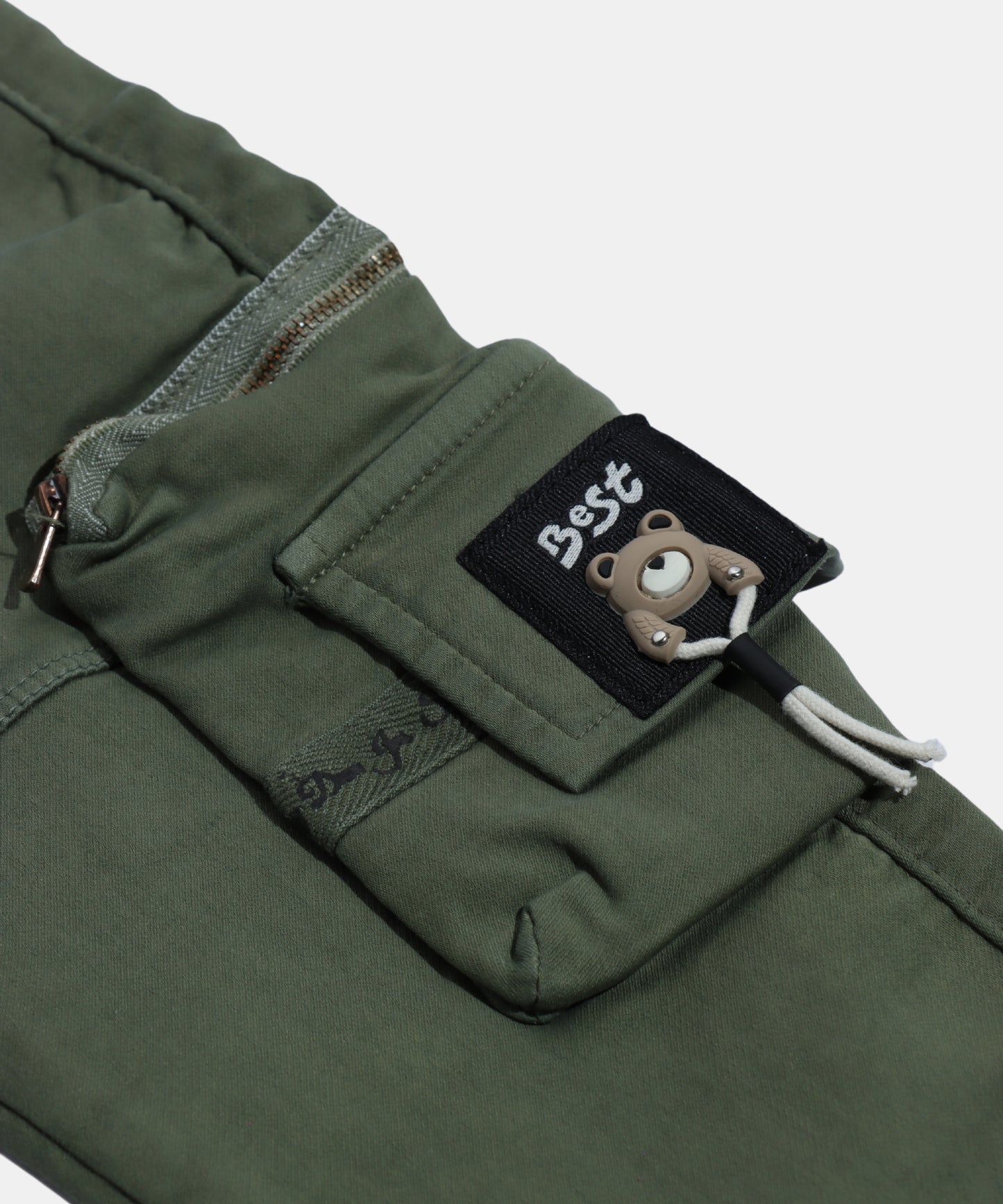 Spunky Olive Green Boys Cargo Pants