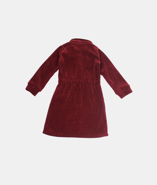 Tiny Girl Maroon Corduroy Girls Dress