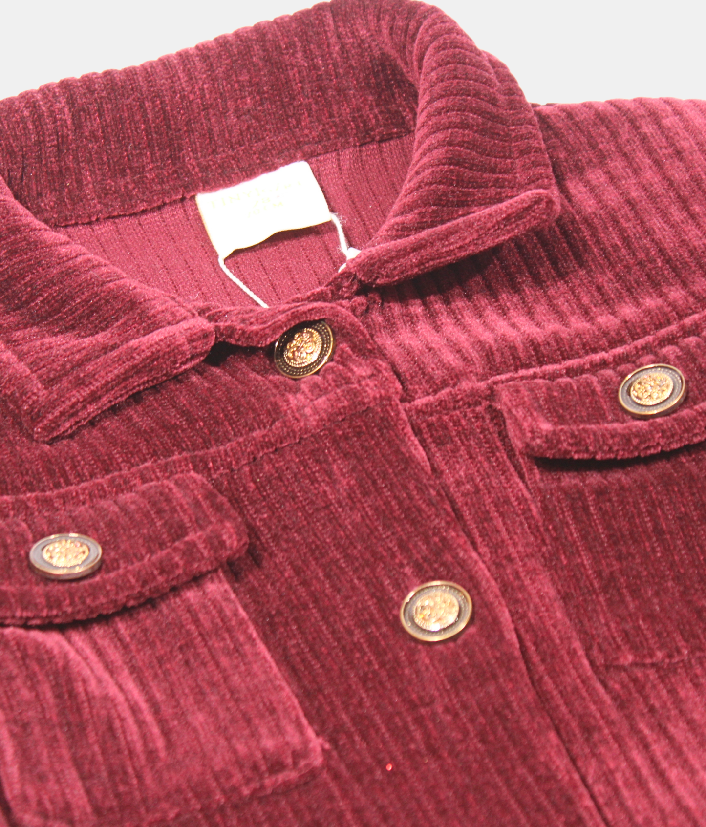 Tiny Girl Maroon Corduroy Girls Dress
