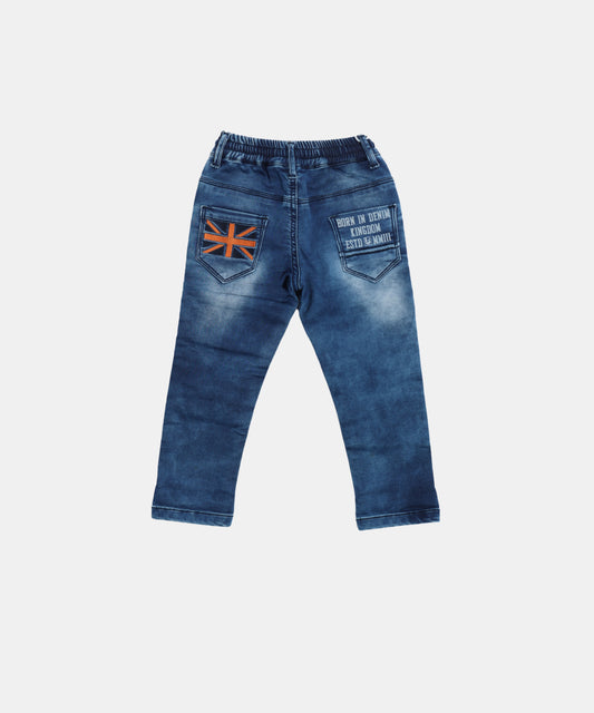 Rags Faded Blue Boys Jeans with Drawstring Waist