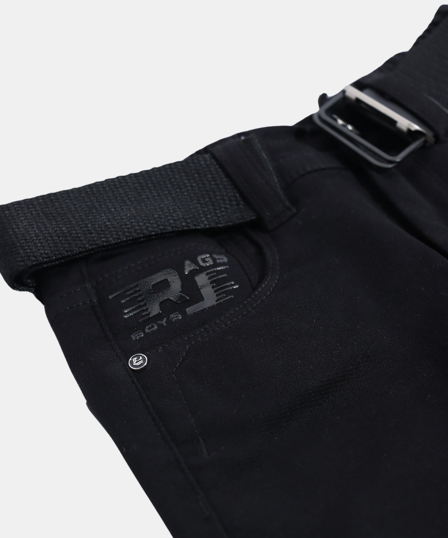 Rags Black Boys Jeans with Buckle Belt