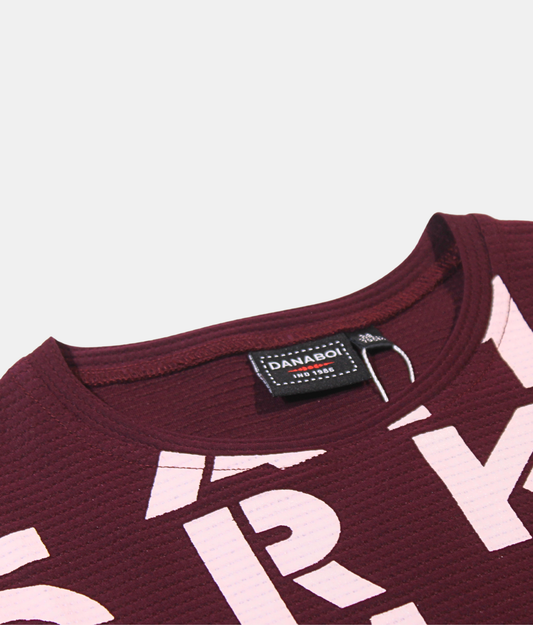 Danaboi Maroon Boys Graphic Print Sweatshirt