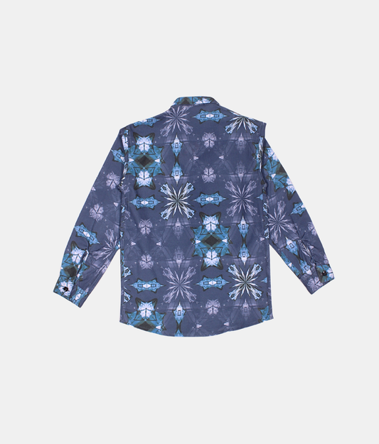 Danaboi Blue Geometric Print Boys Shirt
