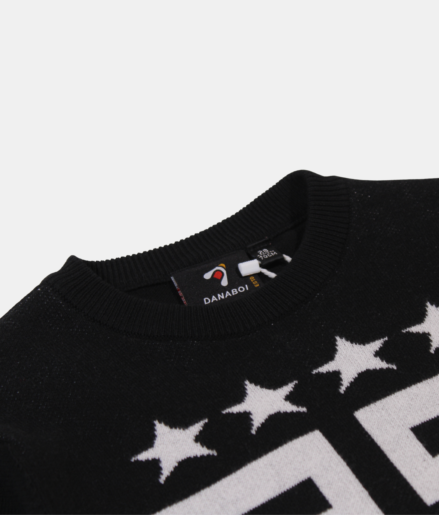 Danaboi Black Boys Graphic Knit Sweater