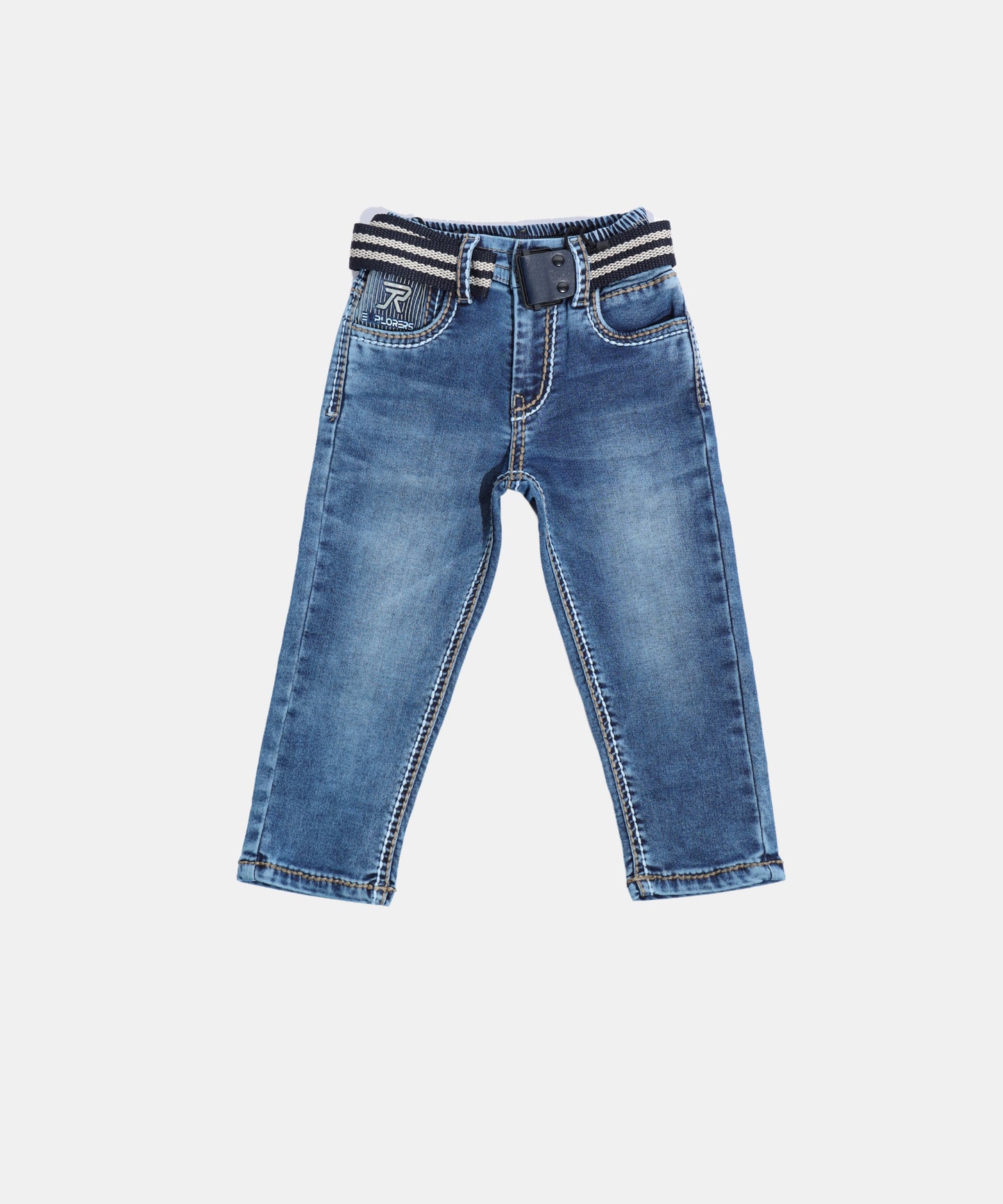 Rags Dark Blue Boys Jeans with Striped Belt