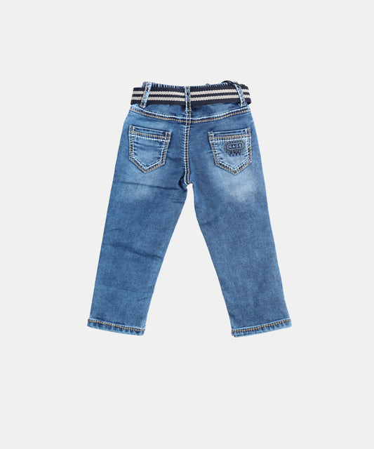 Rags Dark Blue Boys Jeans with Striped Belt