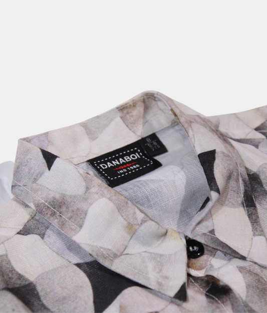 Danaboi Grey Abstract Print Boys Shirt