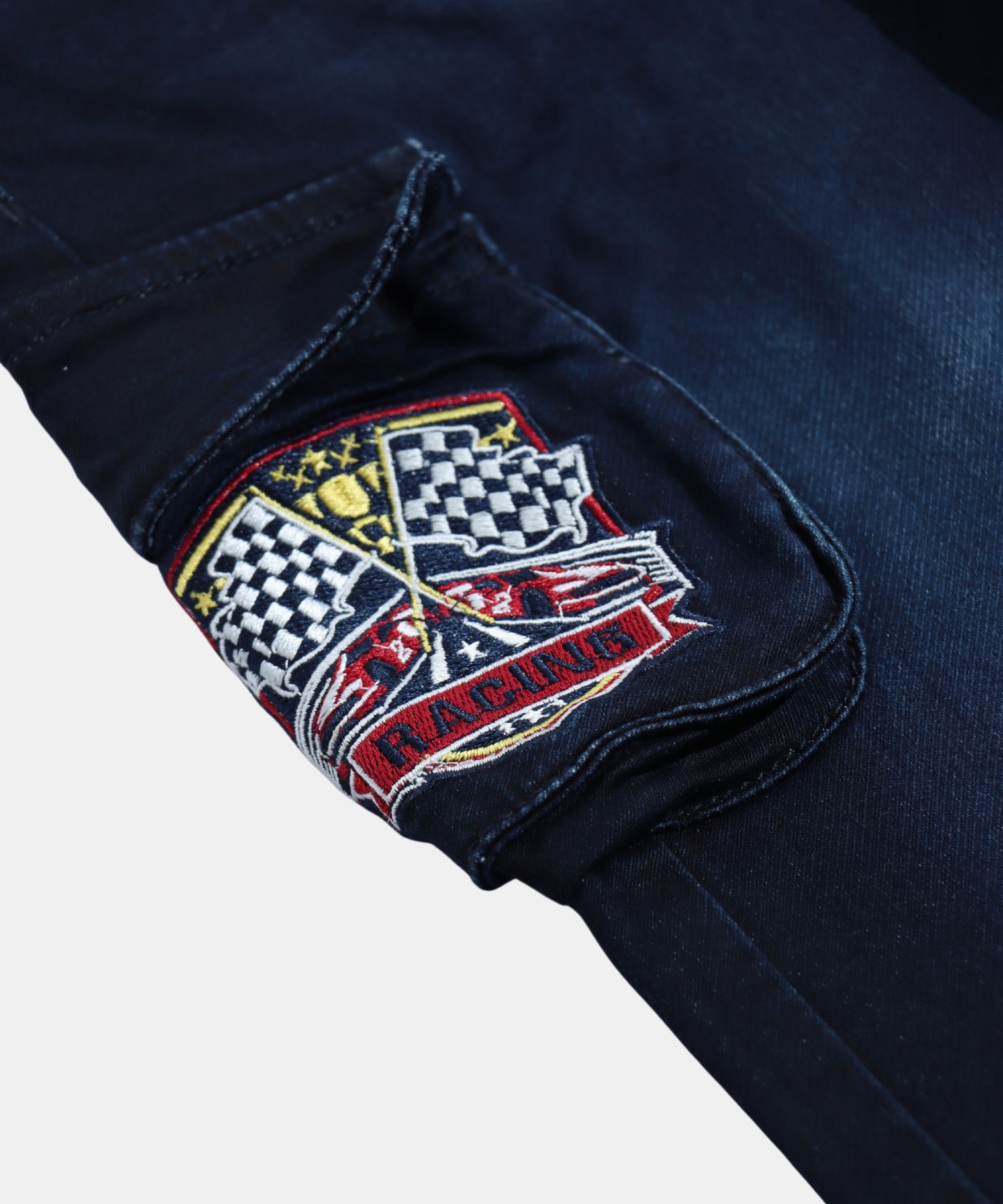 Rags Navy Blue Boys Cargo Jeans with Belt