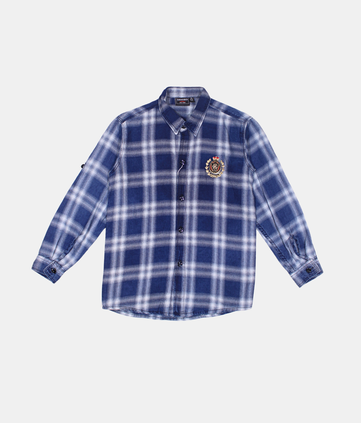 Danaboi Blue Checked Boys Shirt