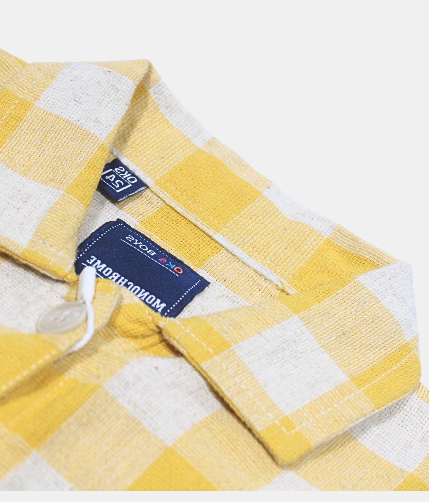 Oks Yellow Checked Boys Co-ord Set