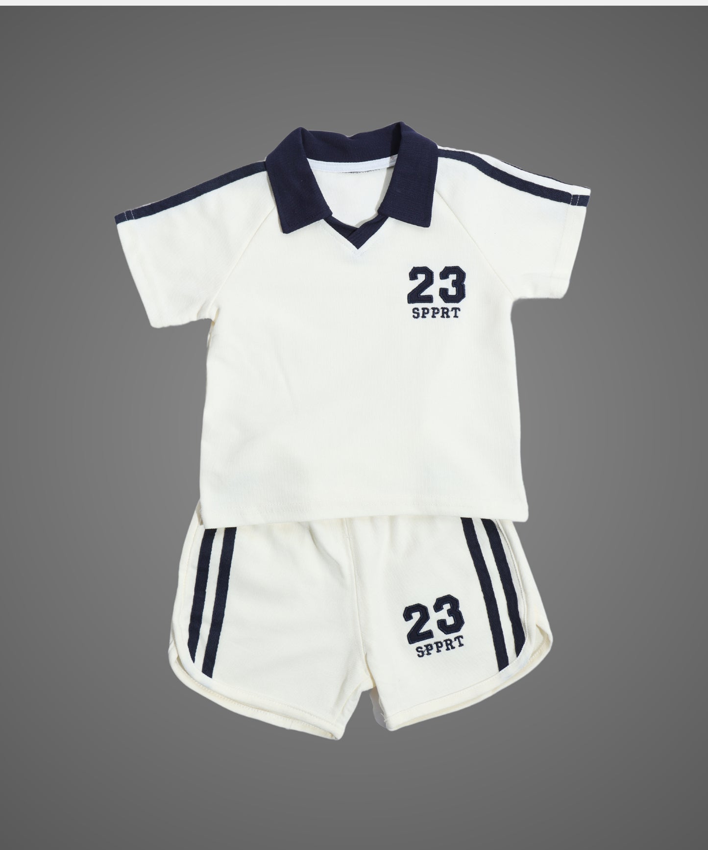 Dapp Kids White & Navy Boys Co-Ord Set