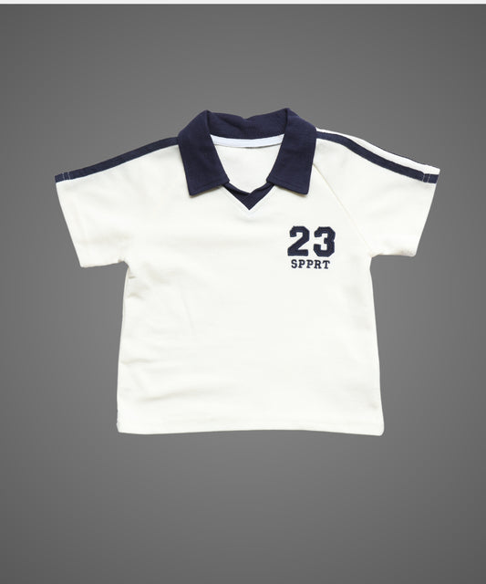 Dapp Kids White & Navy Boys Co-Ord Set
