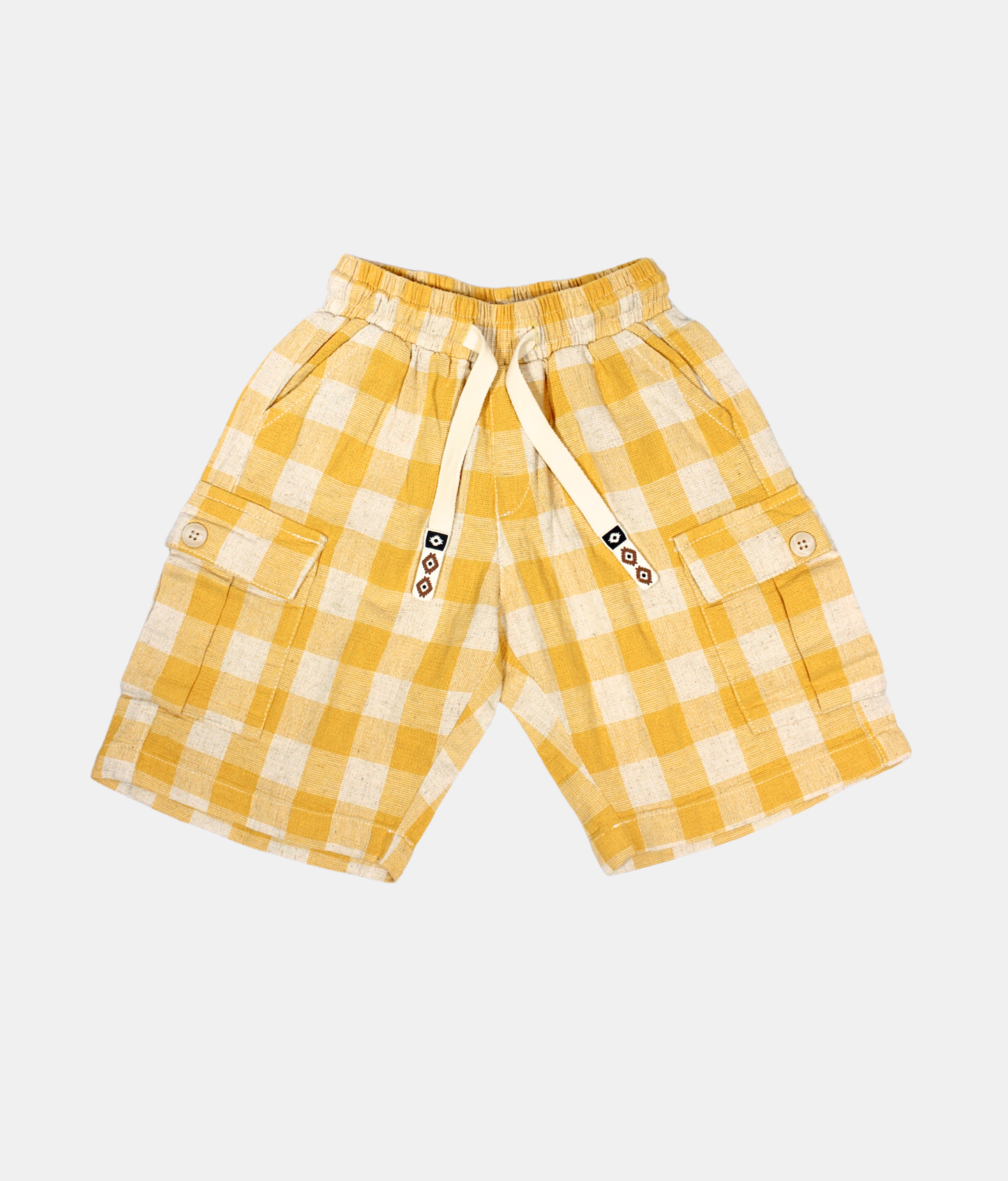 Oks Yellow Checked Boys Co-ord Set