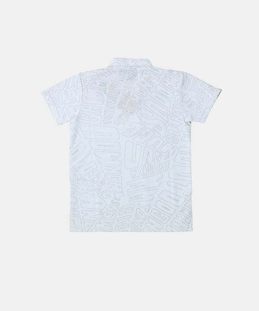 Danaboi White Boys Typographic Polo T-Shirt