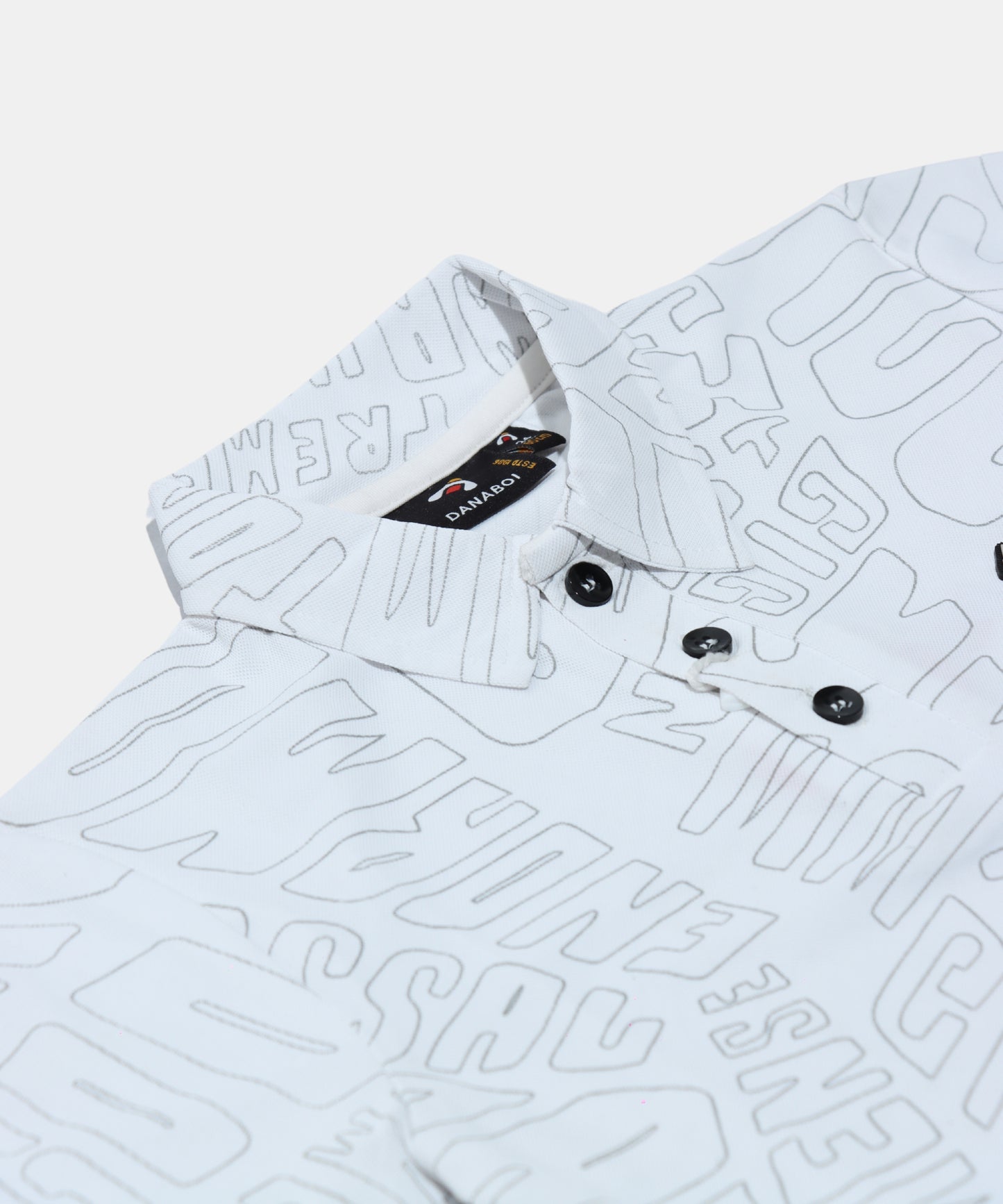 Danaboi White Boys Typographic Polo T-Shirt