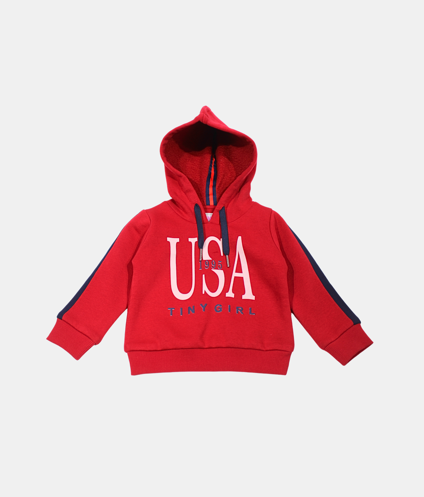 Tiny Girl Red Girls Hoodie Full Sleeve