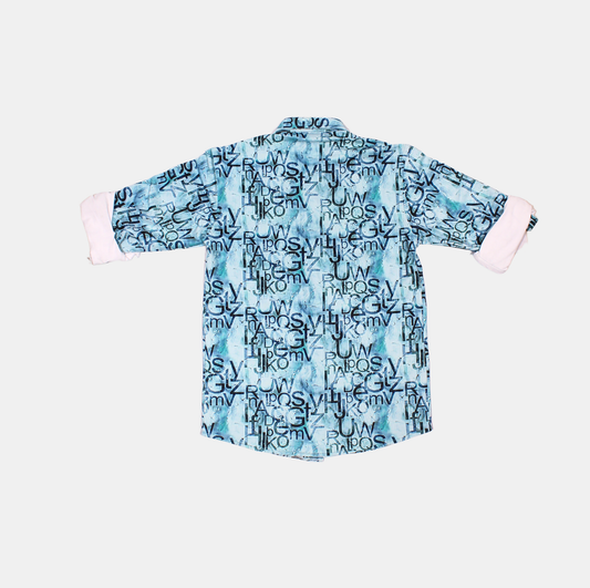 Danaboi Aqua Alphabet Print Boys Shirt