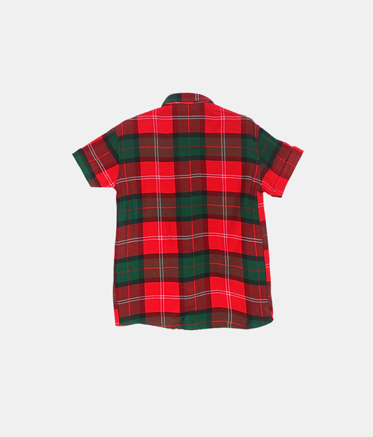 Danaboi Red and Green Checked Boys Shirt