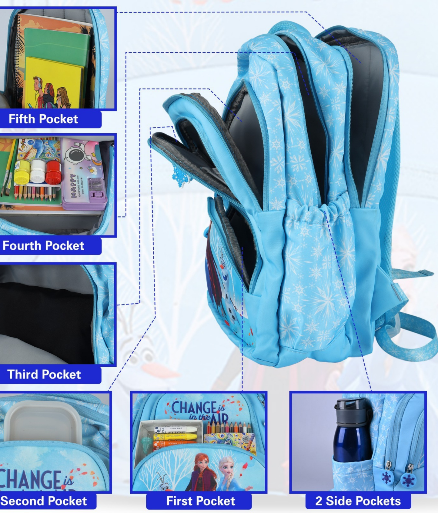 Karston Sky Blue Disney Frozen Kids Backpack